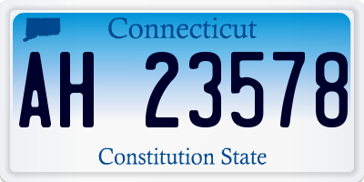 CT license plate AH23578
