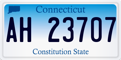 CT license plate AH23707