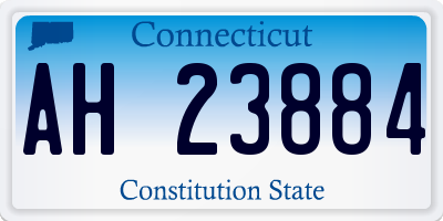 CT license plate AH23884