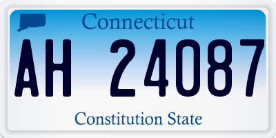 CT license plate AH24087