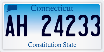 CT license plate AH24233