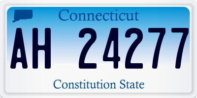 CT license plate AH24277