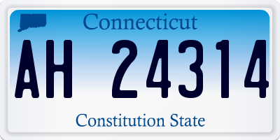 CT license plate AH24314