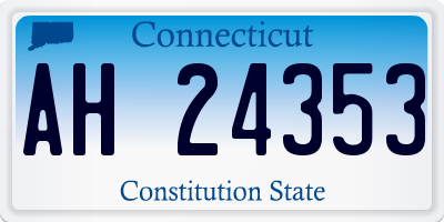 CT license plate AH24353