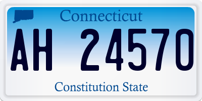 CT license plate AH24570