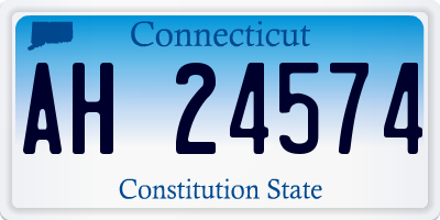 CT license plate AH24574