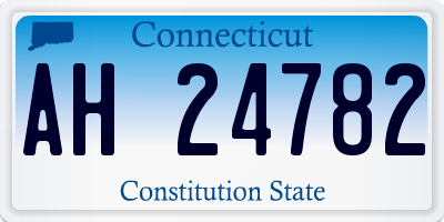 CT license plate AH24782