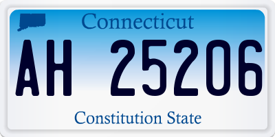 CT license plate AH25206