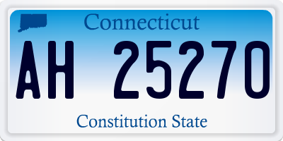 CT license plate AH25270