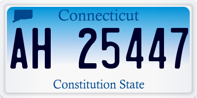 CT license plate AH25447