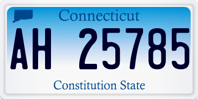 CT license plate AH25785