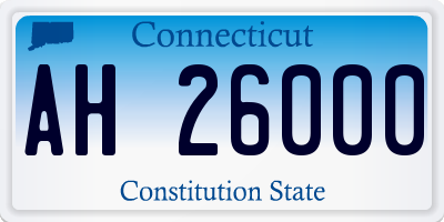CT license plate AH26000