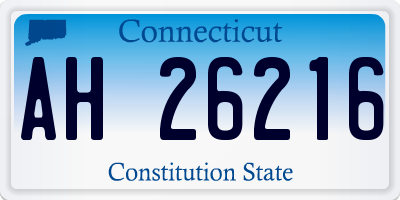 CT license plate AH26216