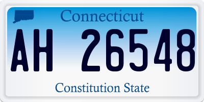 CT license plate AH26548