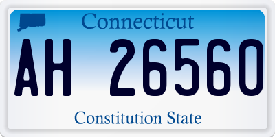 CT license plate AH26560