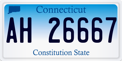 CT license plate AH26667