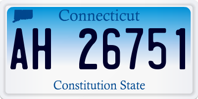 CT license plate AH26751