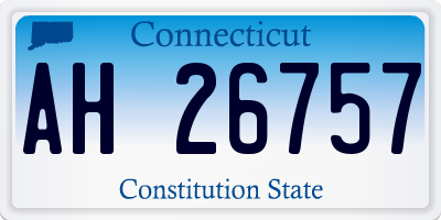 CT license plate AH26757