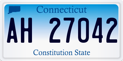 CT license plate AH27042
