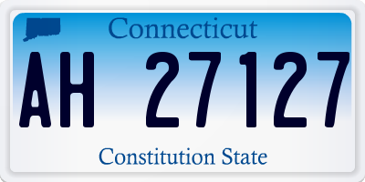 CT license plate AH27127