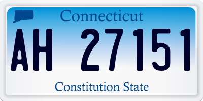CT license plate AH27151
