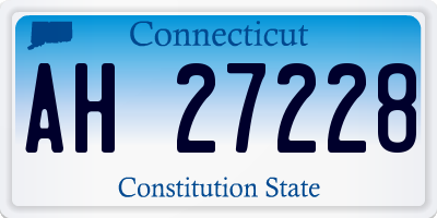 CT license plate AH27228