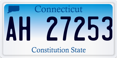 CT license plate AH27253