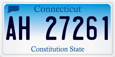 CT license plate AH27261