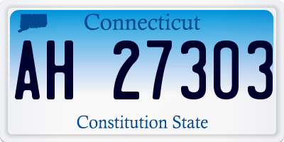 CT license plate AH27303