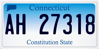 CT license plate AH27318