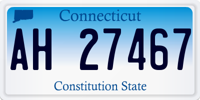 CT license plate AH27467