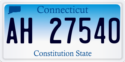 CT license plate AH27540