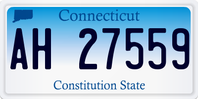 CT license plate AH27559