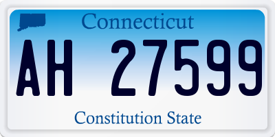 CT license plate AH27599
