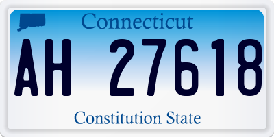 CT license plate AH27618