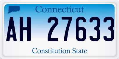 CT license plate AH27633