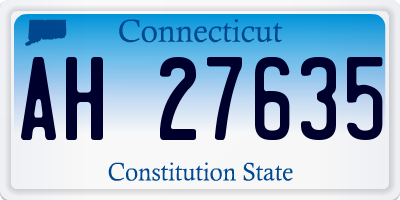 CT license plate AH27635