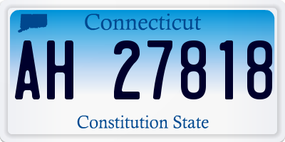 CT license plate AH27818