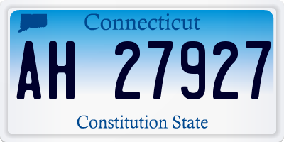 CT license plate AH27927