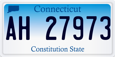 CT license plate AH27973