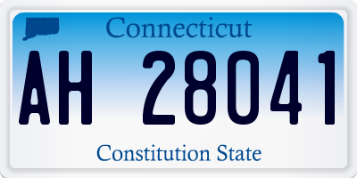 CT license plate AH28041