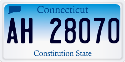 CT license plate AH28070