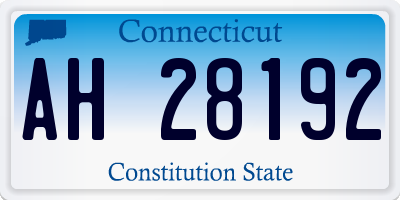 CT license plate AH28192