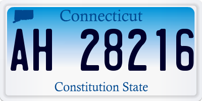 CT license plate AH28216