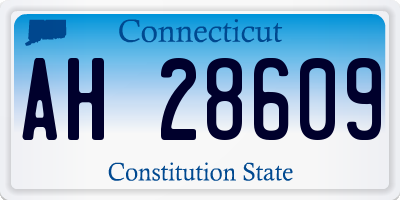 CT license plate AH28609