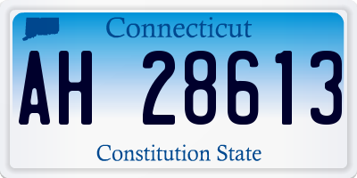 CT license plate AH28613