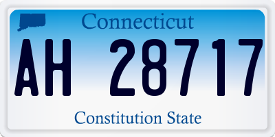 CT license plate AH28717