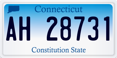 CT license plate AH28731