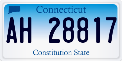 CT license plate AH28817