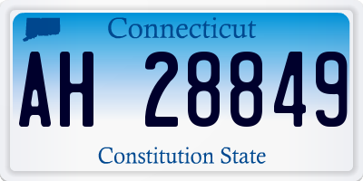 CT license plate AH28849
